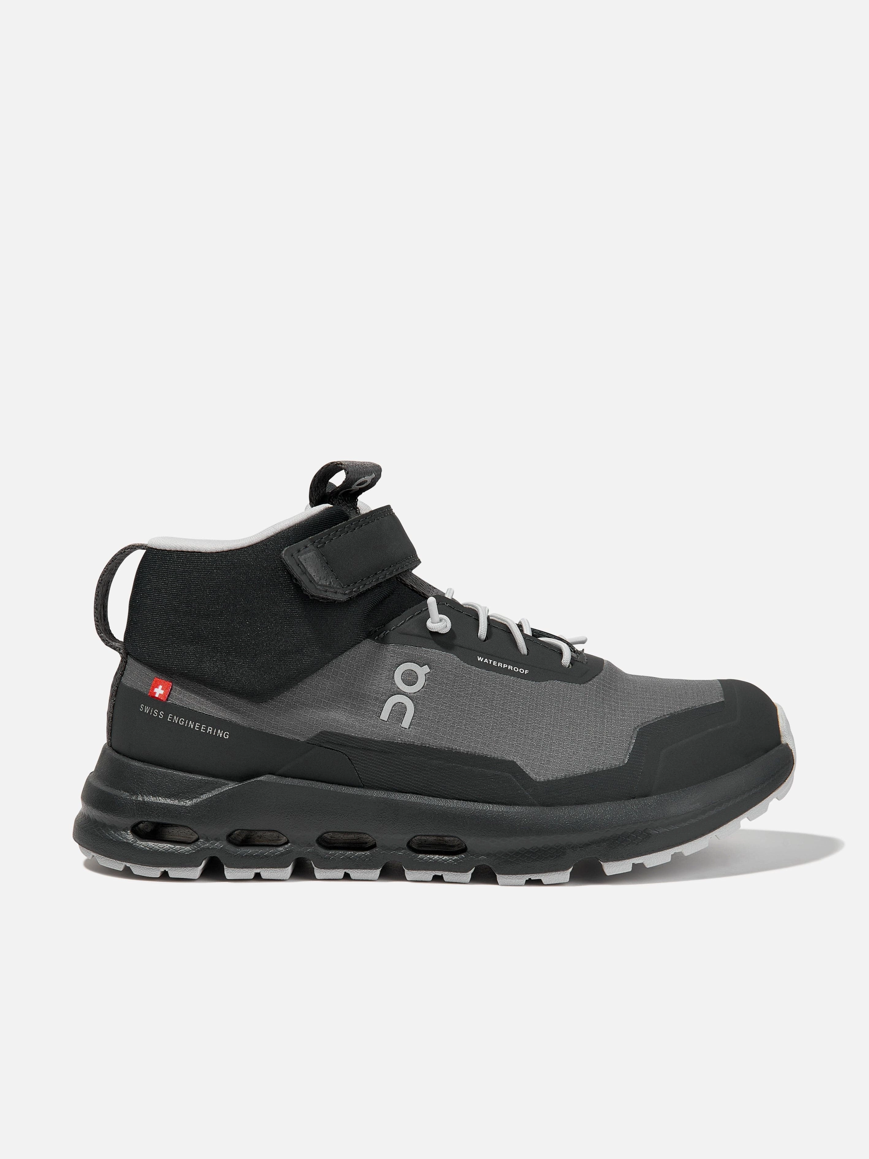 On Running Kids Cloudhero Mid Waterproof Trainers in Grey Atr Pump Vertical Basketball Shoes