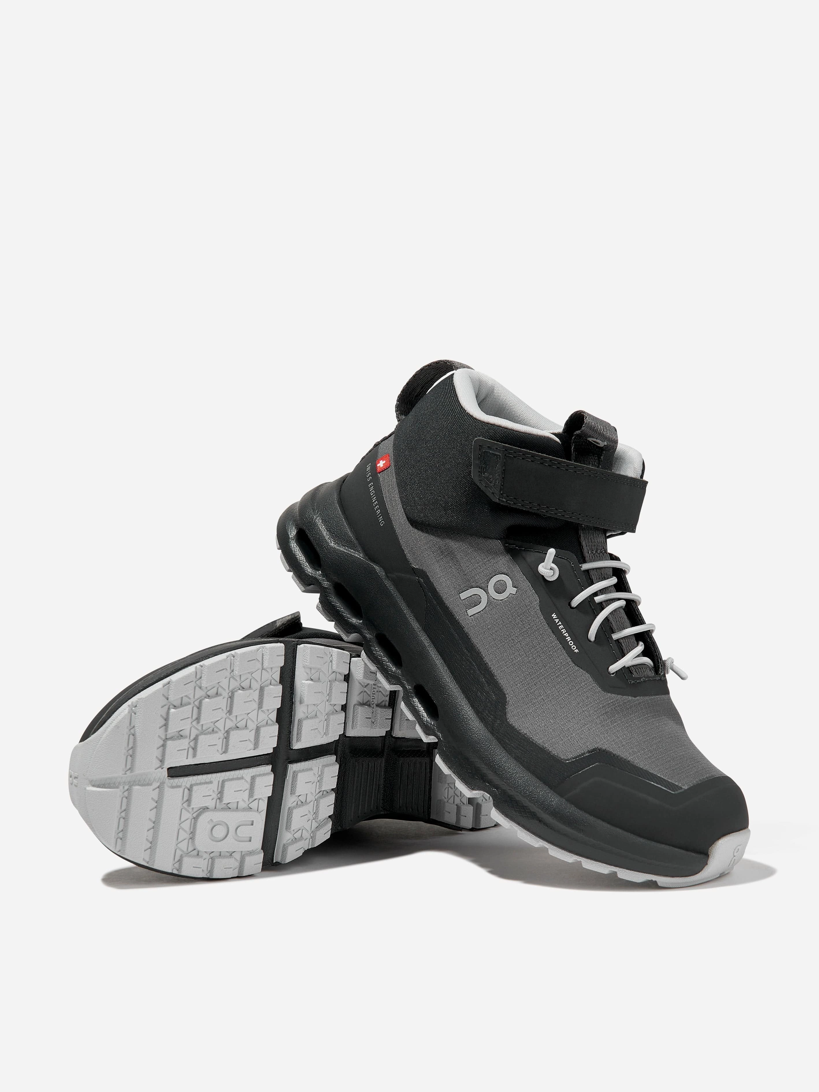 On Running Kids Cloudhero Mid Waterproof Trainers in Grey First Basketball Shoes