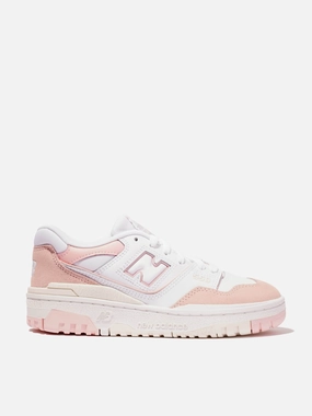New Balance Girls 550 Logo Trainers in Pink Basketball Shoes 6y