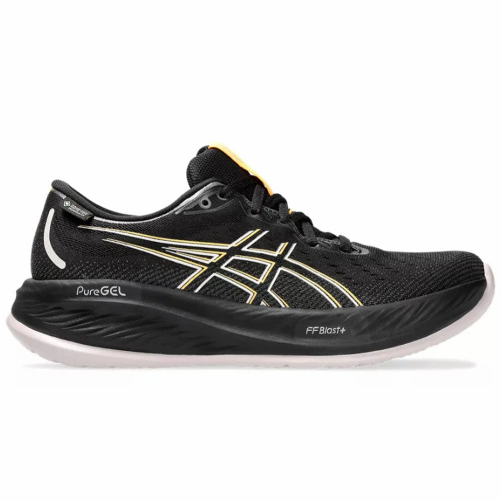 Women's Asics Gel-Cumulus 26 GTX, Black/Stadium Orange, 7 B Medium Asics Gel-venture 9 Mid Top Running Shoes