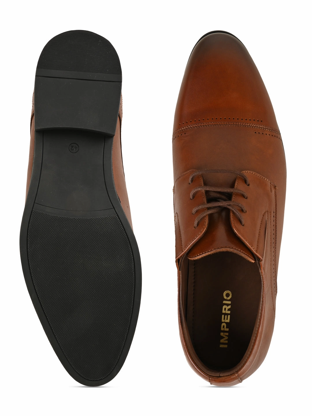 Imperio By Regal Tan Men Formal Lace Up Oxfords Wholecut Oxfords