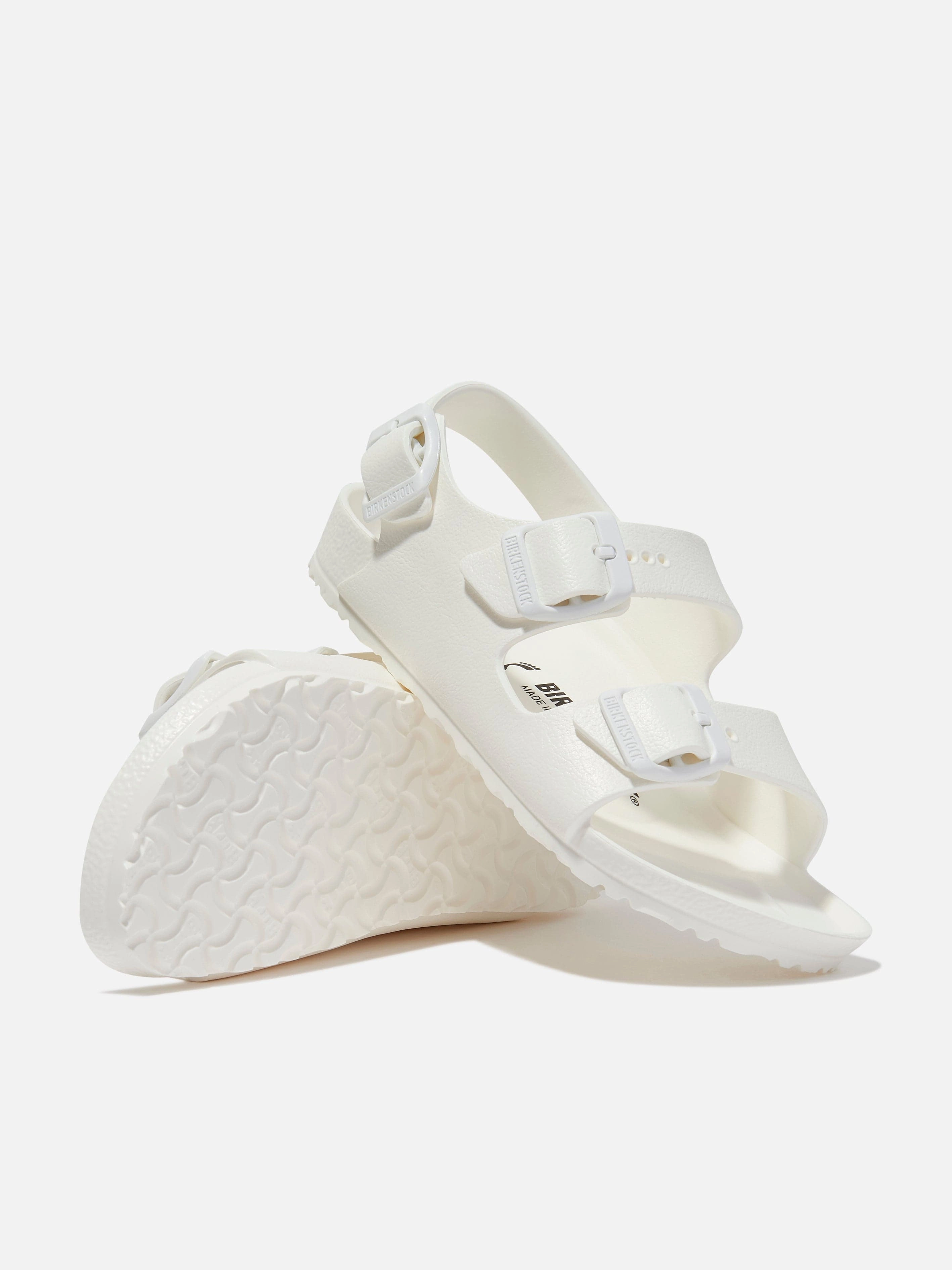 BIRKENSTOCK Kids Milano Eva Sandals in White Thong Kitten Heel Sandals