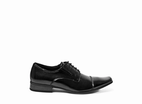 DASHH BLACK LEATHER High Top Oxfords
