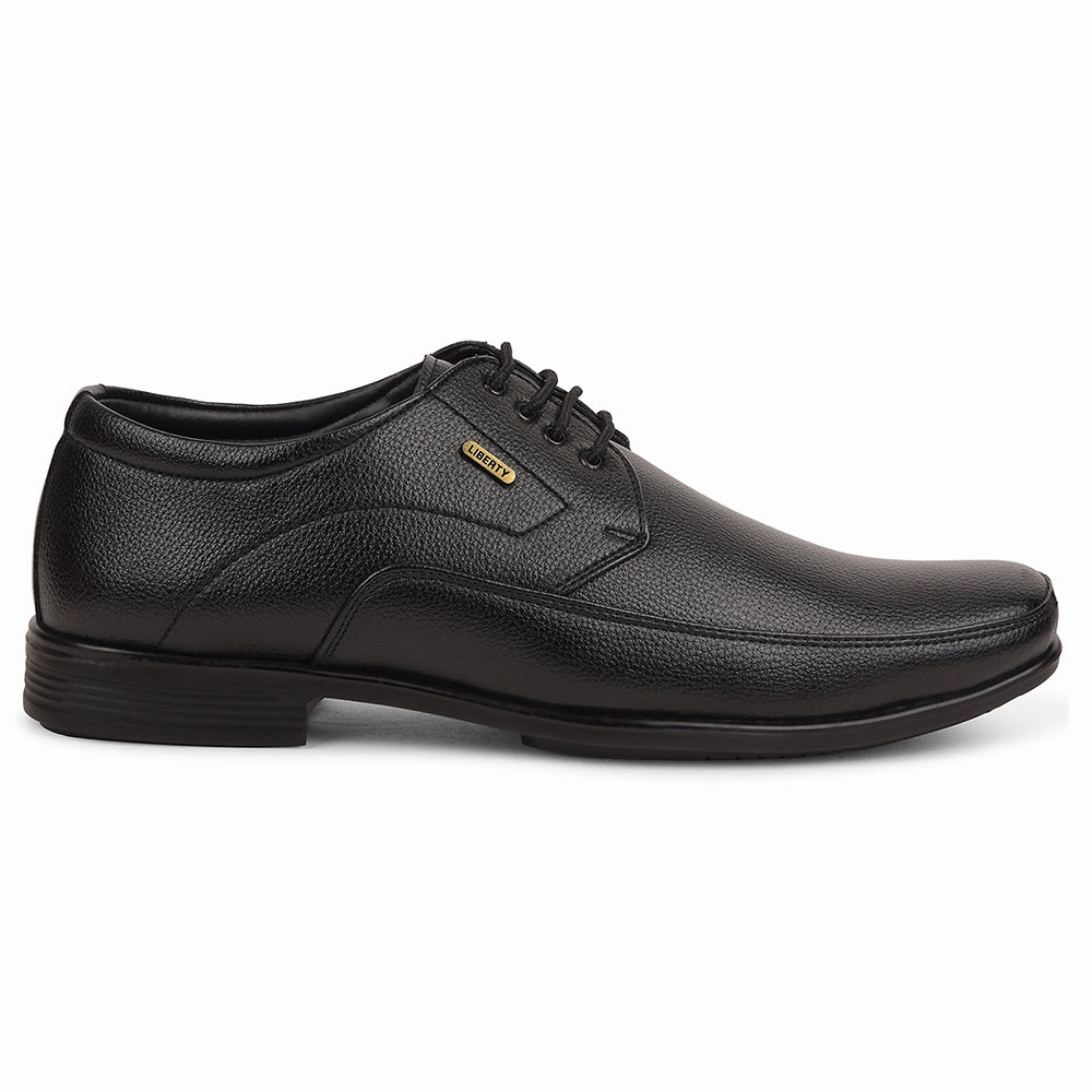 Lace Up Cap Toe Shoes Fortune Black Formal Lacing Derby Shoes For Men UVL-134 By Liberty