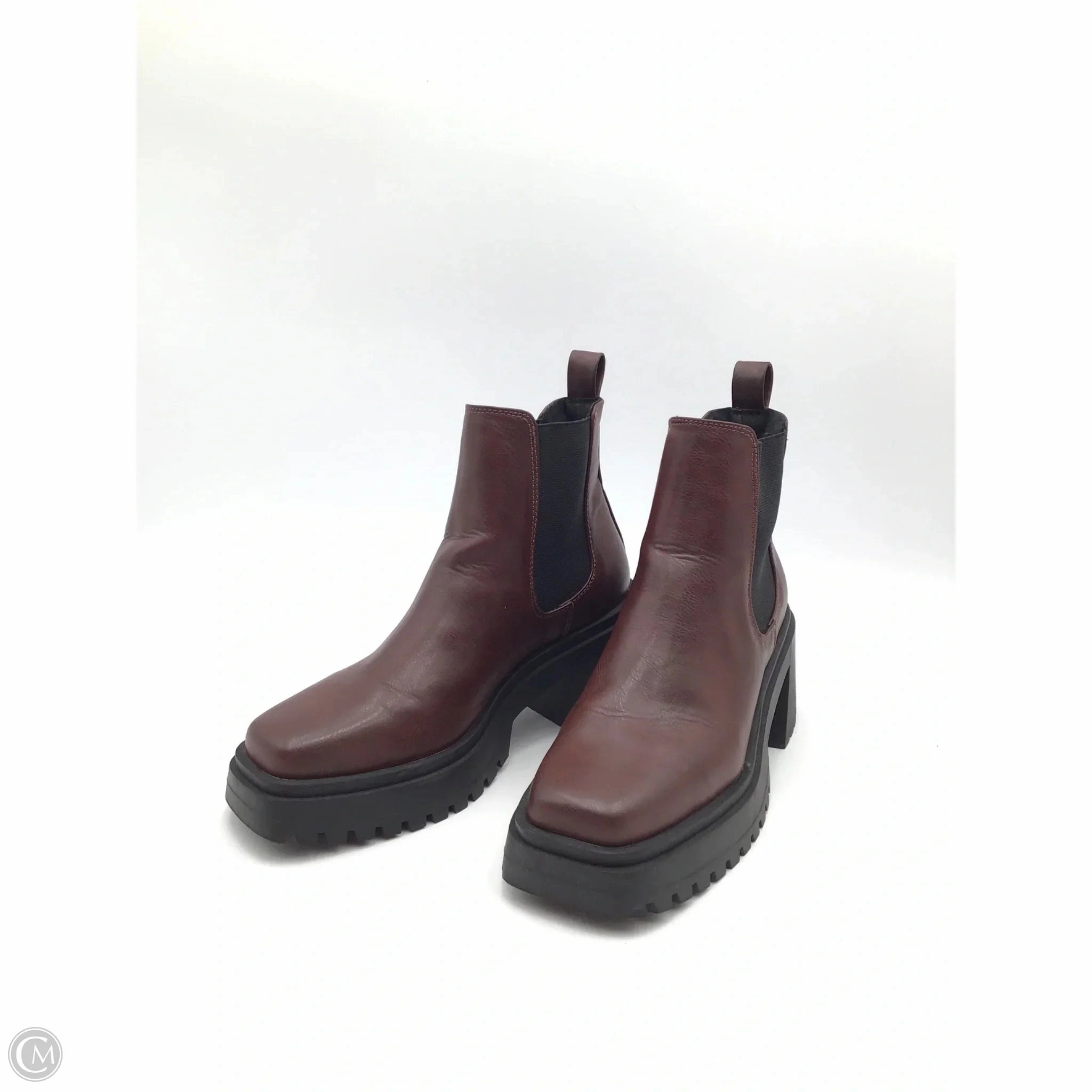 Boots Ankle Heels By Madden Girl In Brown, Size: 9 Brown Knee High Boots With Heel