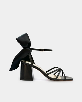 RADIANT - BLACK SANDALS WITH SATIN BOW - FINAL SALE Margiela High Heels