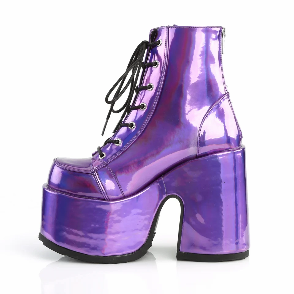 CAM-203 PURPLE HOLOGRAM Rhinestone High Heel Shoes