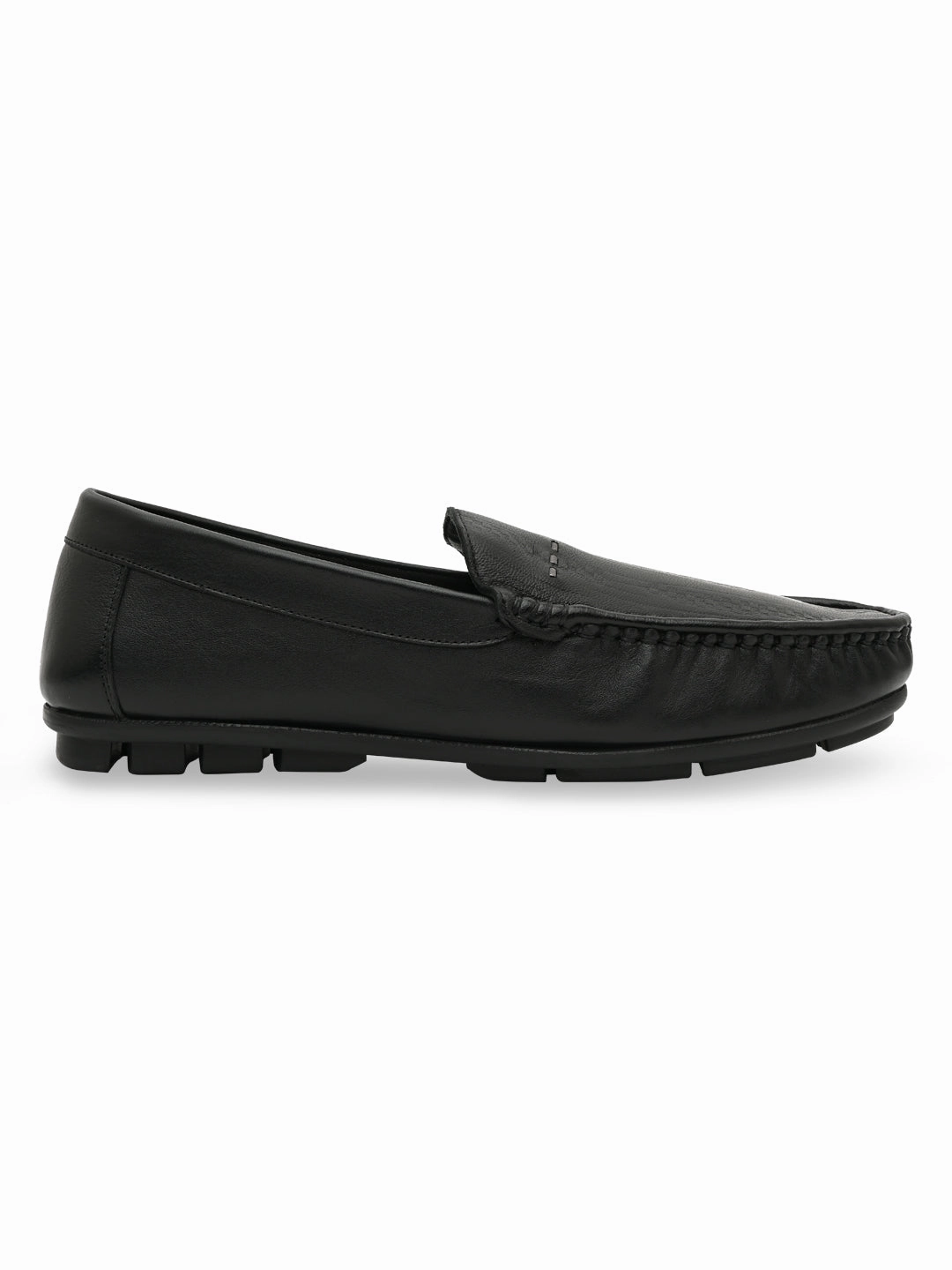 Regal Black Men Textured Casual Driving Loafers Sherpa Loafers