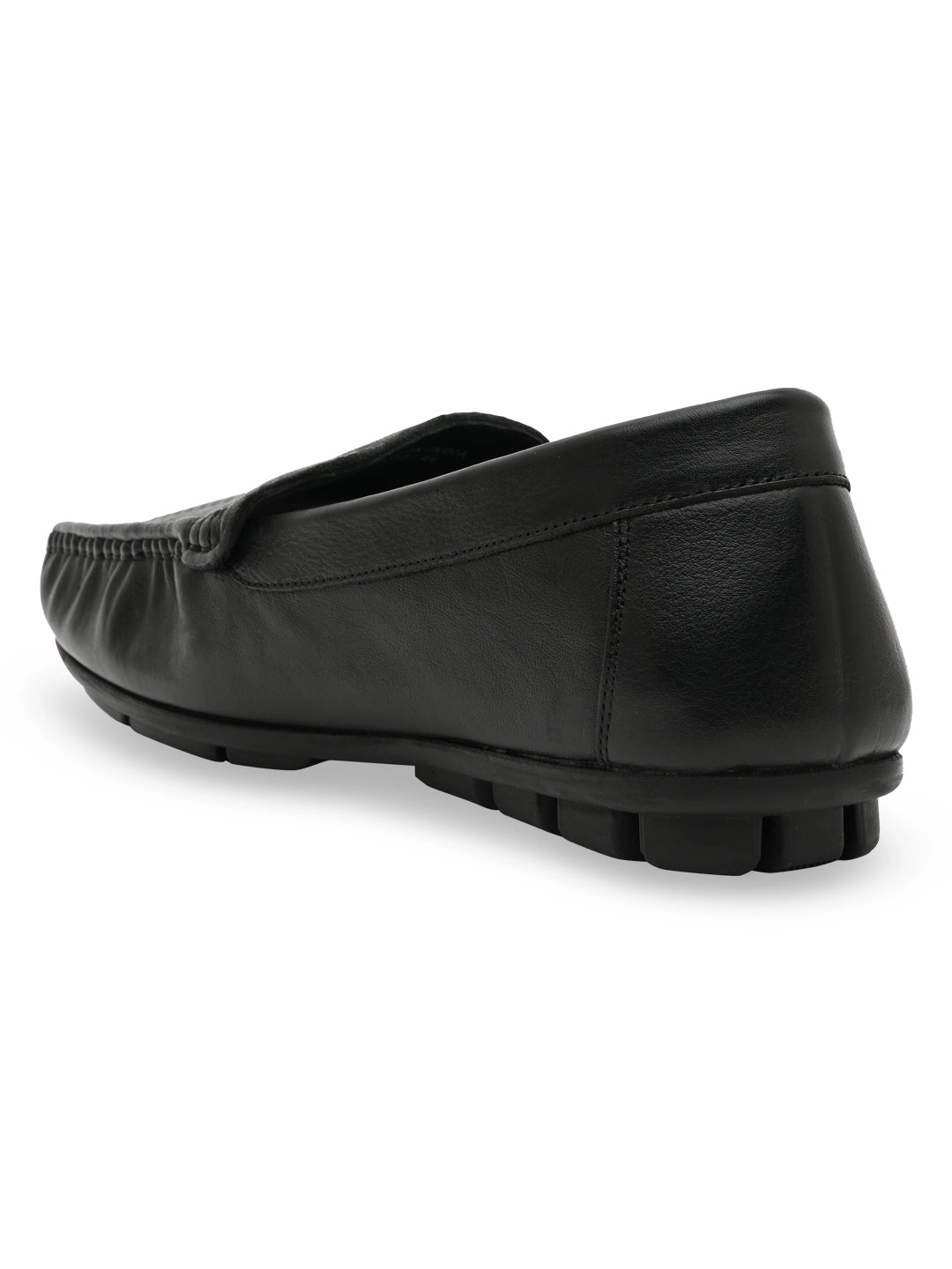 Regal Black Men Textured Casual Driving Loafers Platform Heeled Loafers