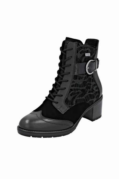 Waterproof Mid Top Shoes Remonte D2A77-02 in Black
