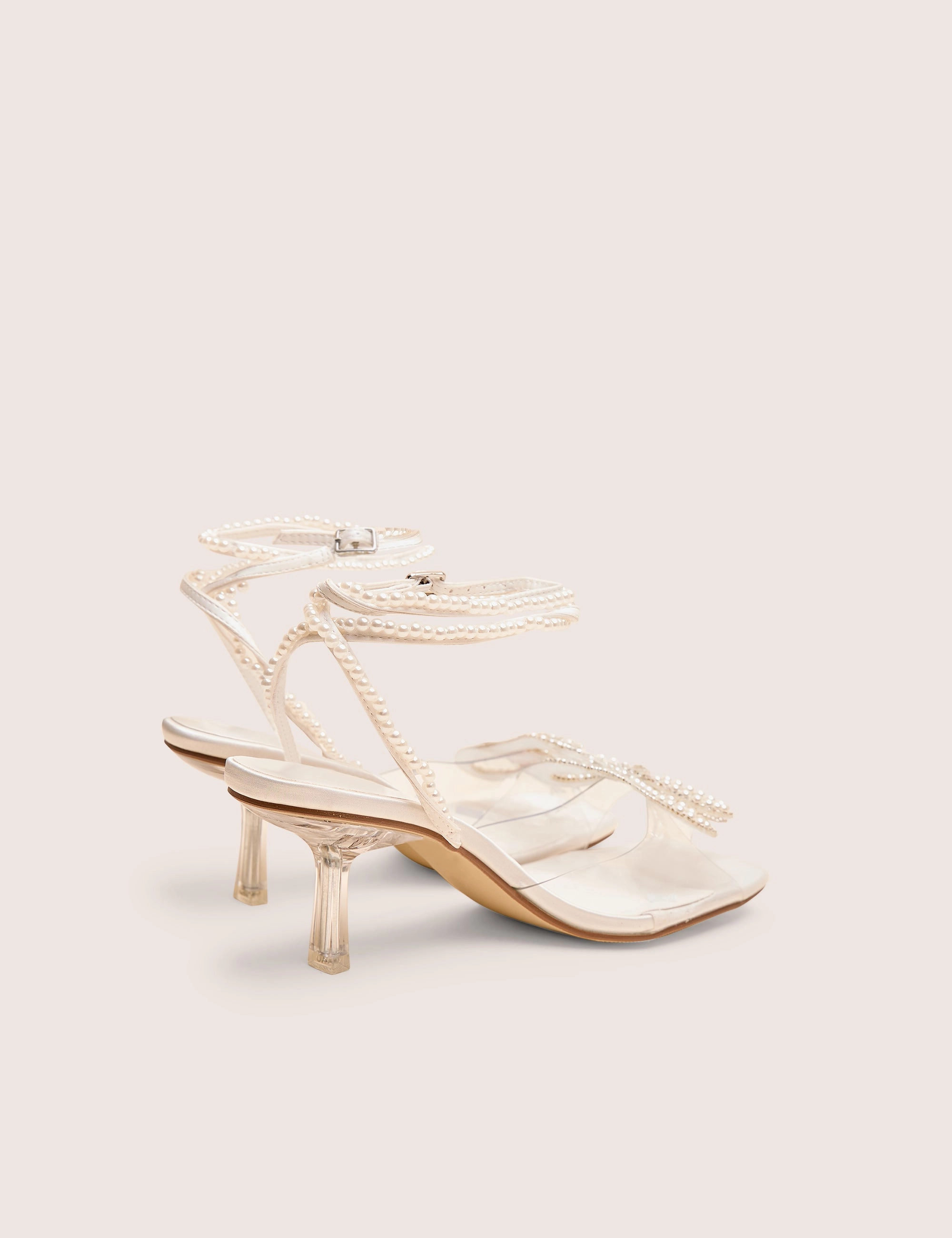 Possesive White Pu Pearl Bow Court High Heels Ballerina High Heels Shoes