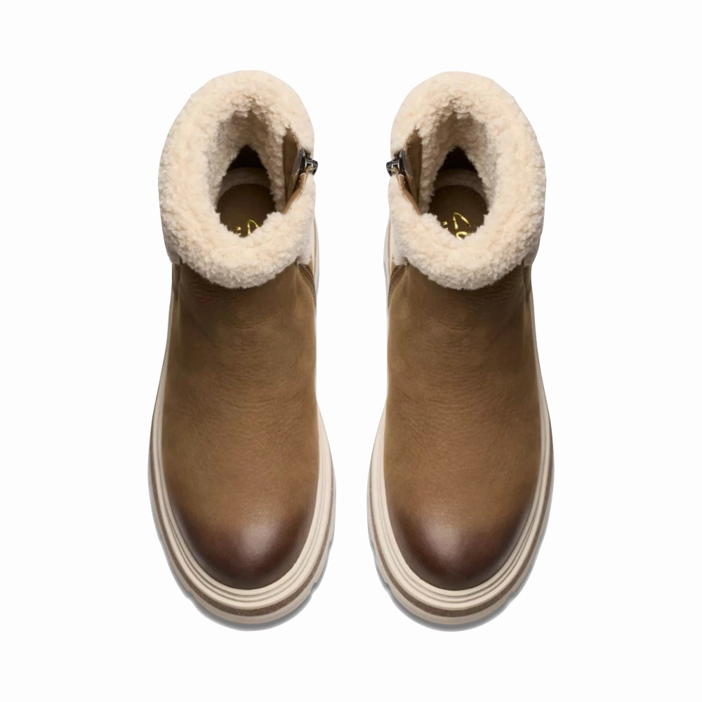 Waterproof Flat Mtb Shoes Clarks Women's Hencroft Madi Warmlined Waterproof Side Zip Ankle Boot in Dark Sand