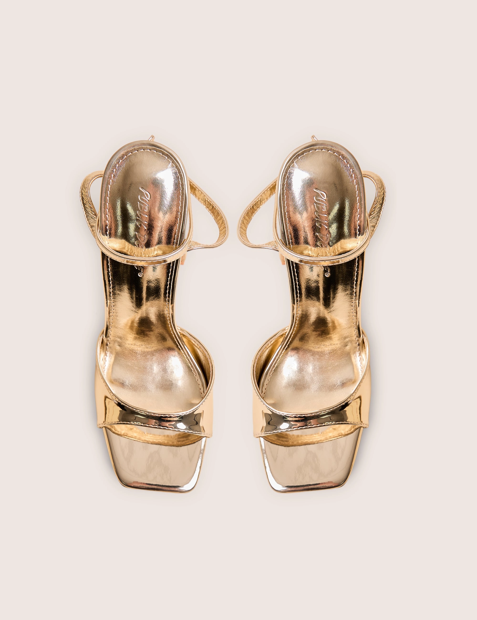 Resist Wide Fit Gold Mirror Pu Peep Toe Barley There Platform Heels High Heel Heel Replacement