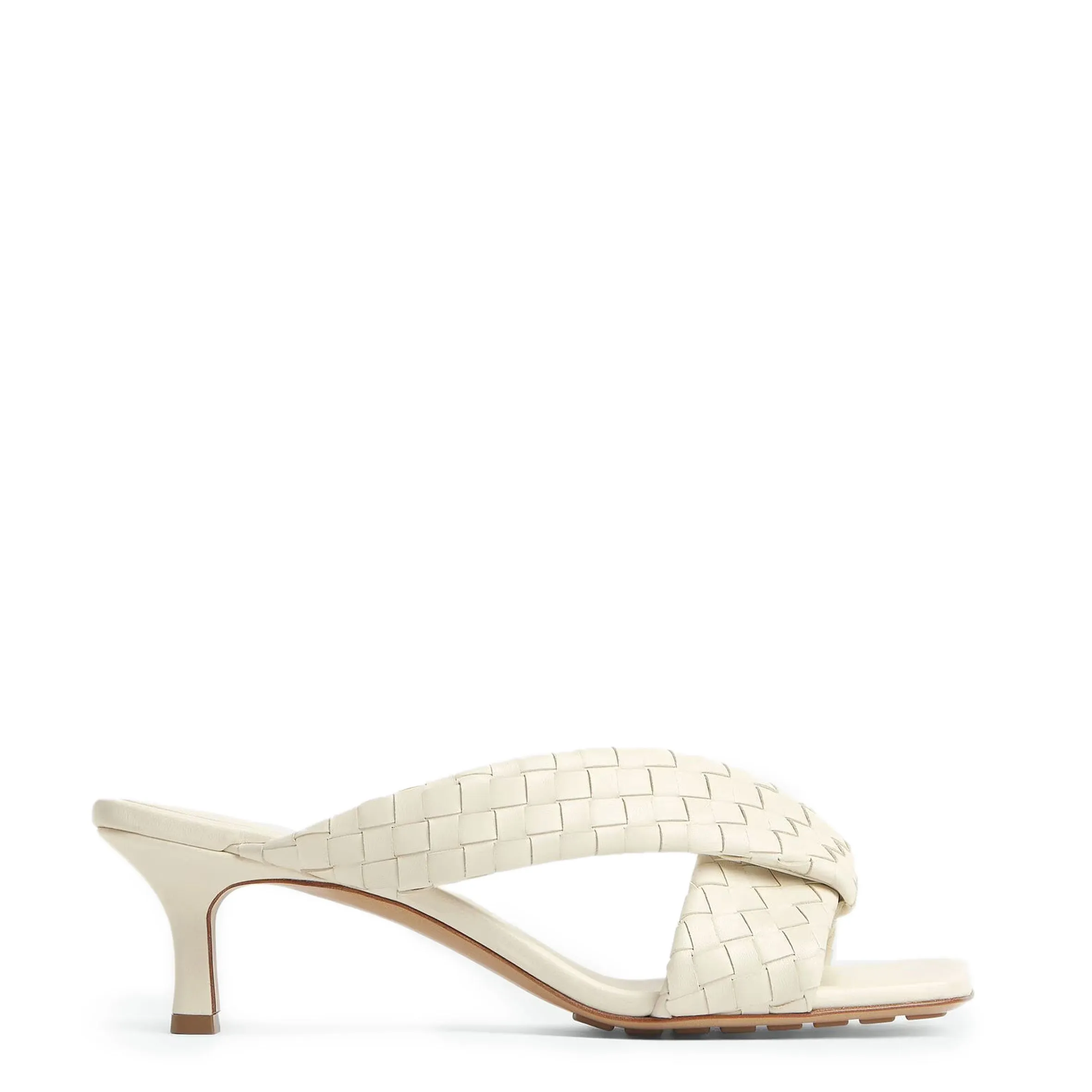 High Heel Cowgirl Boots Riva Mule Woven 50, Sea Salt