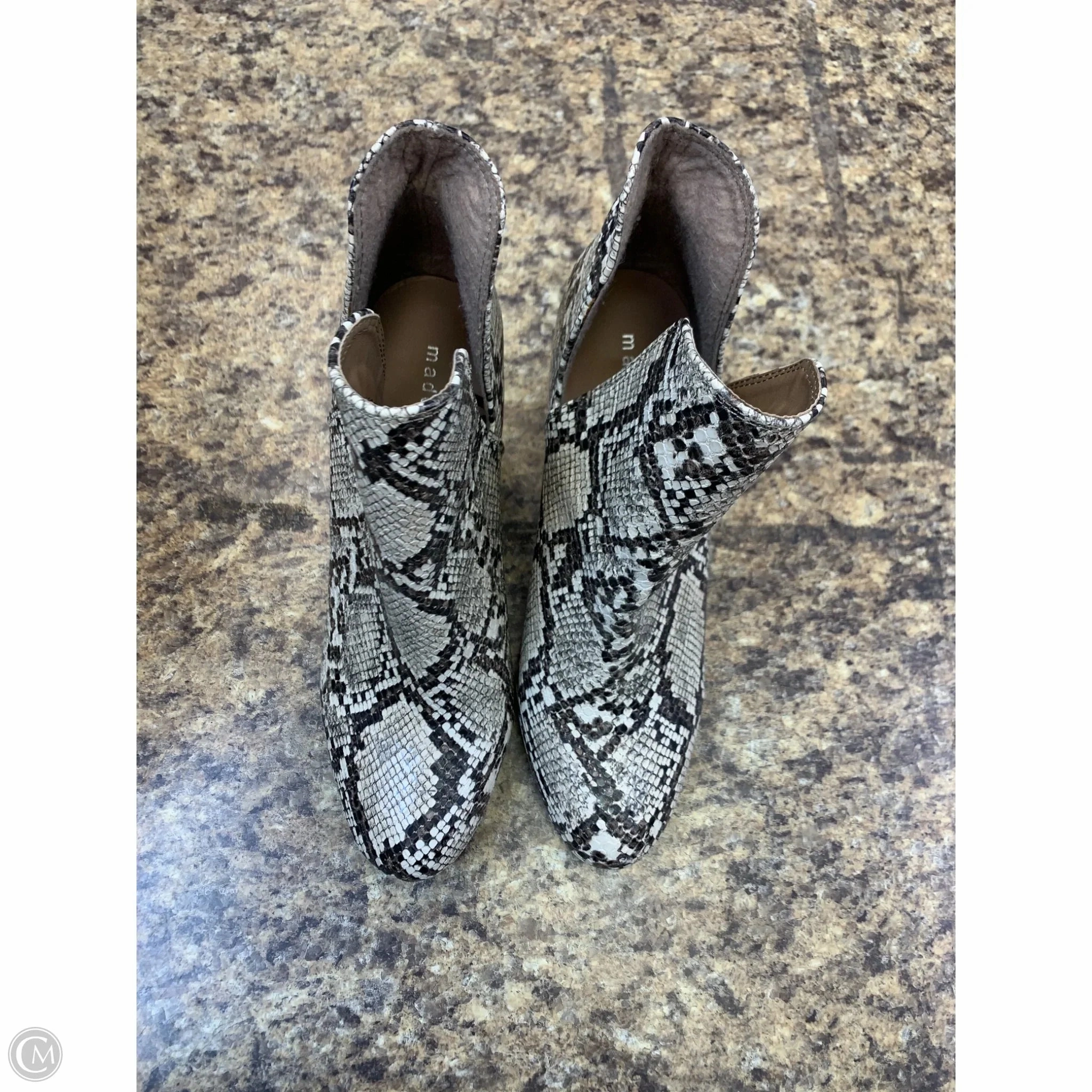 Boots Ankle Heels By Madden Girl In Snakeskin Print, Size: 7.5 Mid Boots
