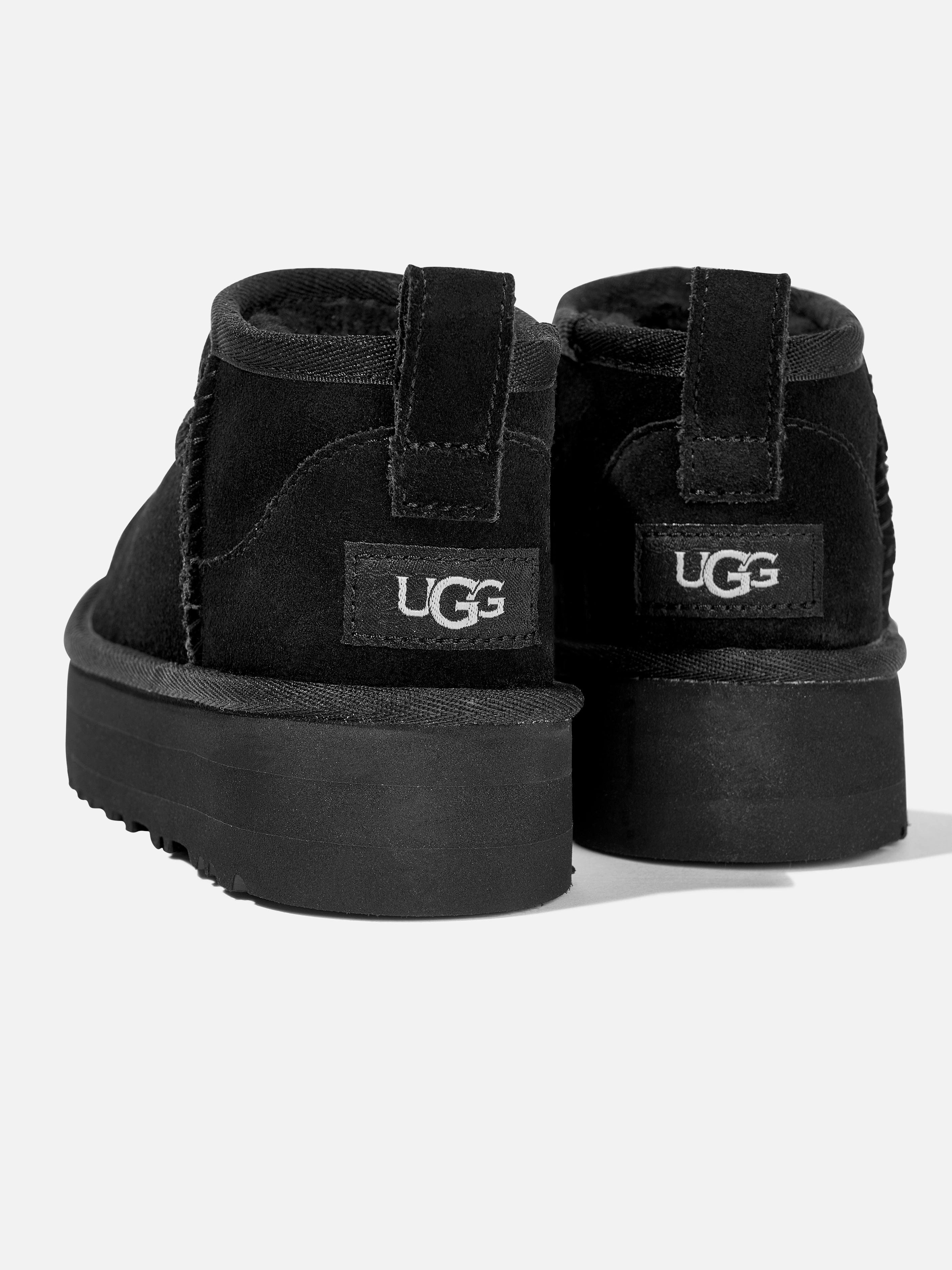 UGG Girls Classic Ultra Mini Platform Boots in Black Knee High Boots On Sale
