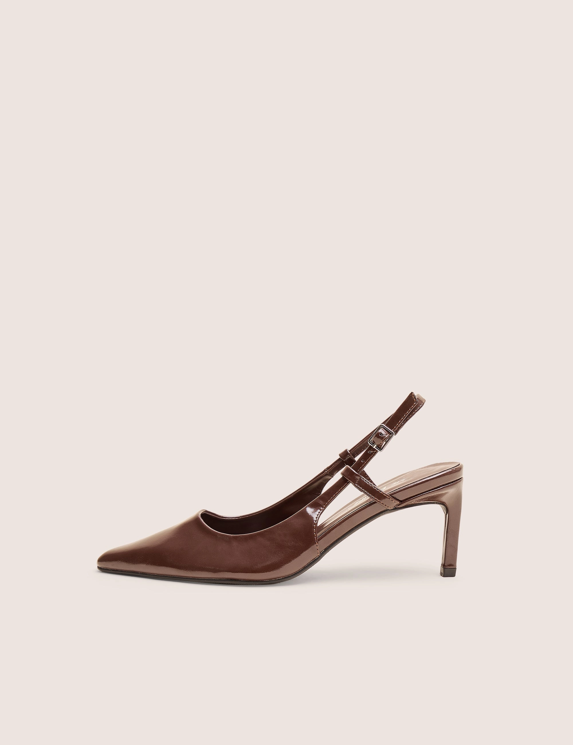 8 Inch High Heel Shoes Salsa Chocolate Sling Back Pointed Toe Heels
