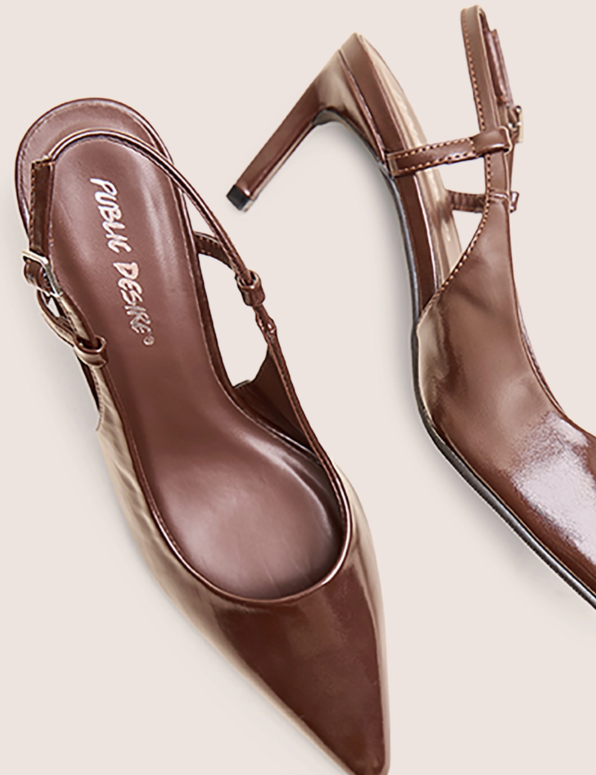 Anime High Heel Shoes Salsa Chocolate Sling Back Pointed Toe Heels