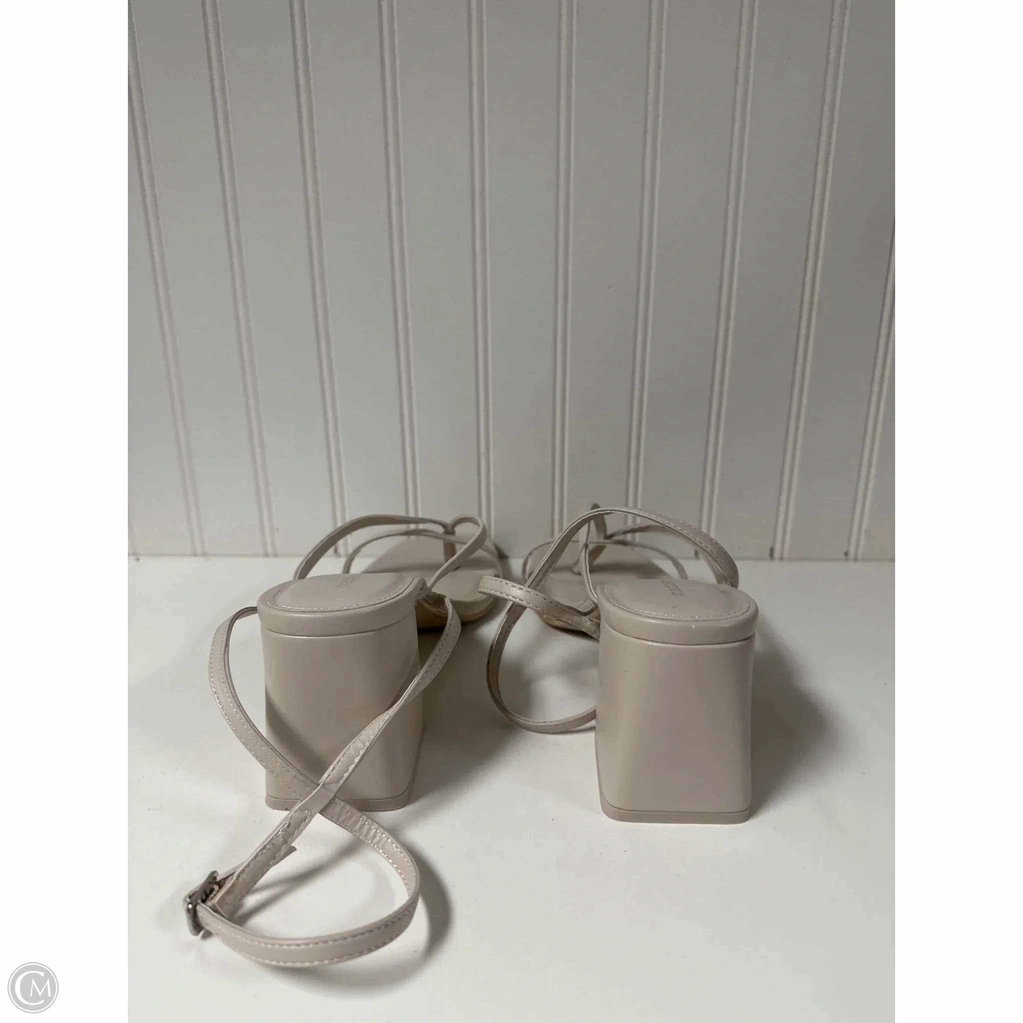 Clear Heel Sandals Sandals Heels Block By Madden Girl In Beige, Size: 10