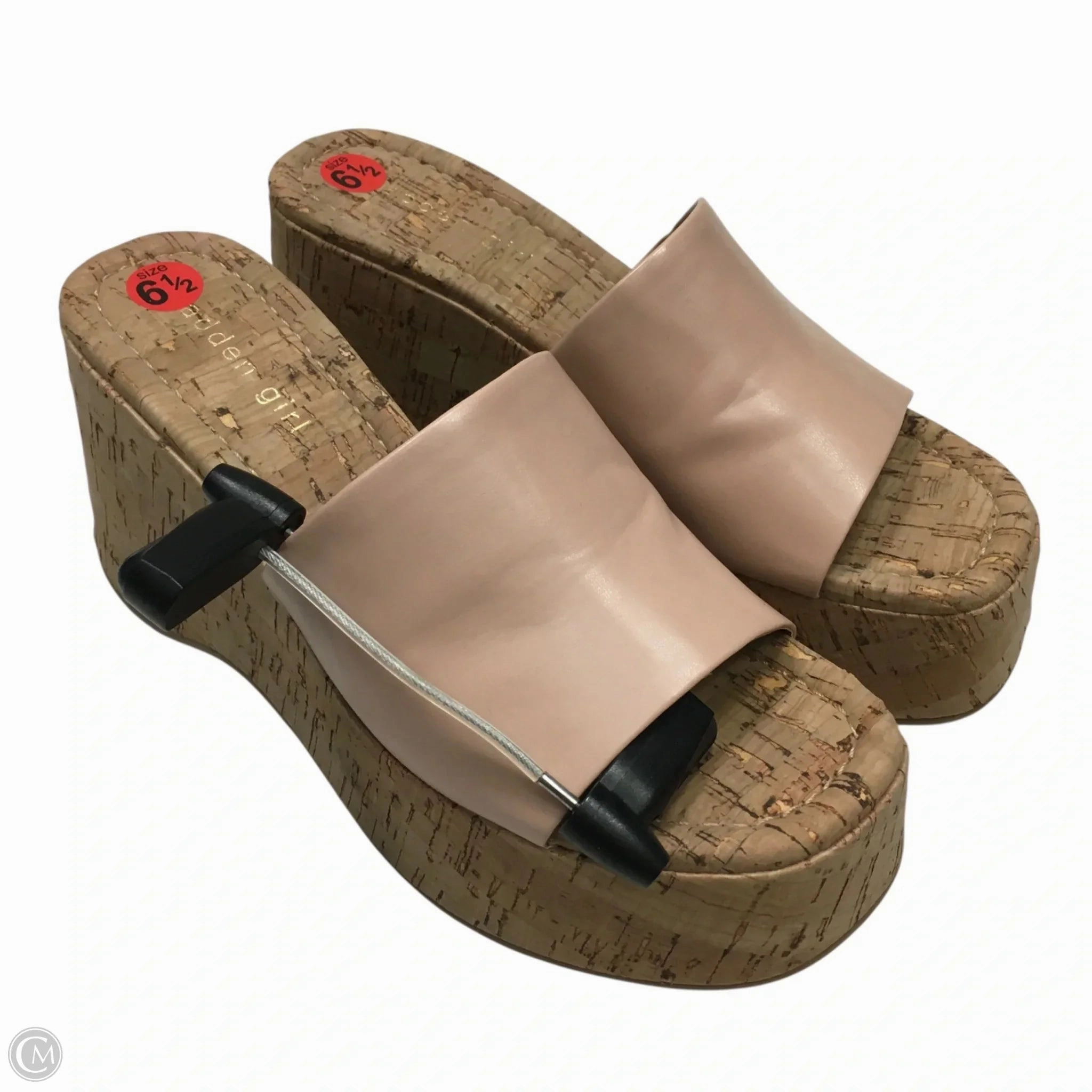 Sandals Heels Wedge By Madden Girl In Pink, Size: 6.5 Dunnet Flower Full Grain Leather Sandals