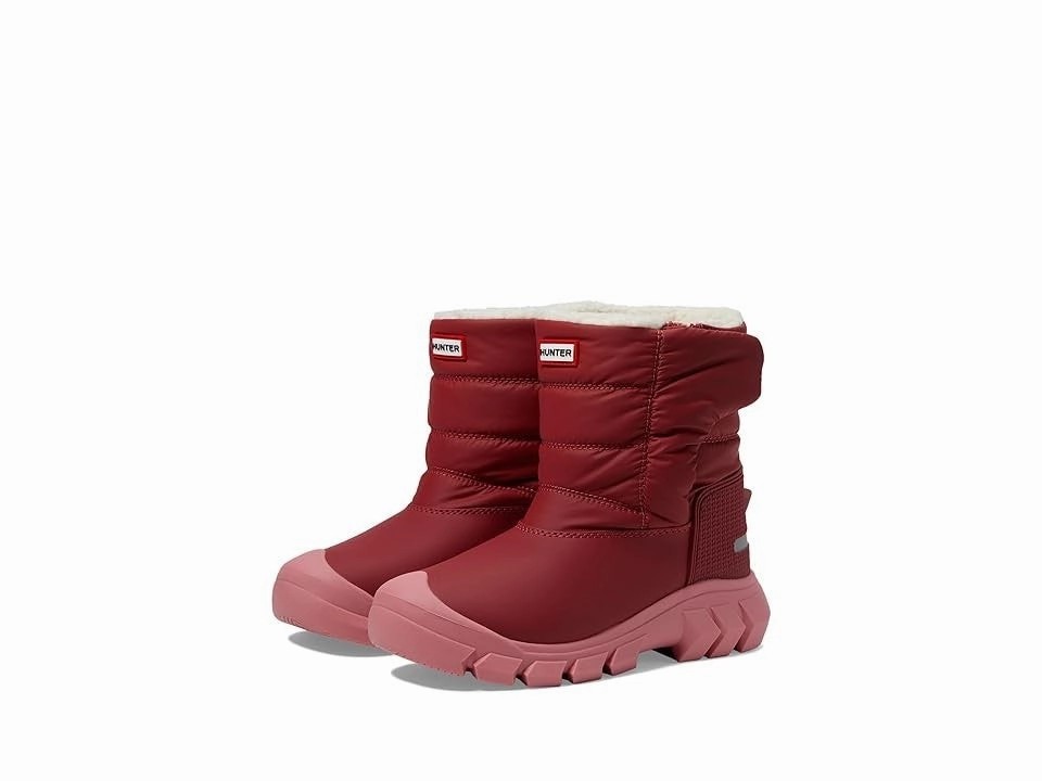 Snow Board Boots Hunter Intrepid Snow Boots Kids Burgundy Insulated Waterproof Ankle JOBB1018