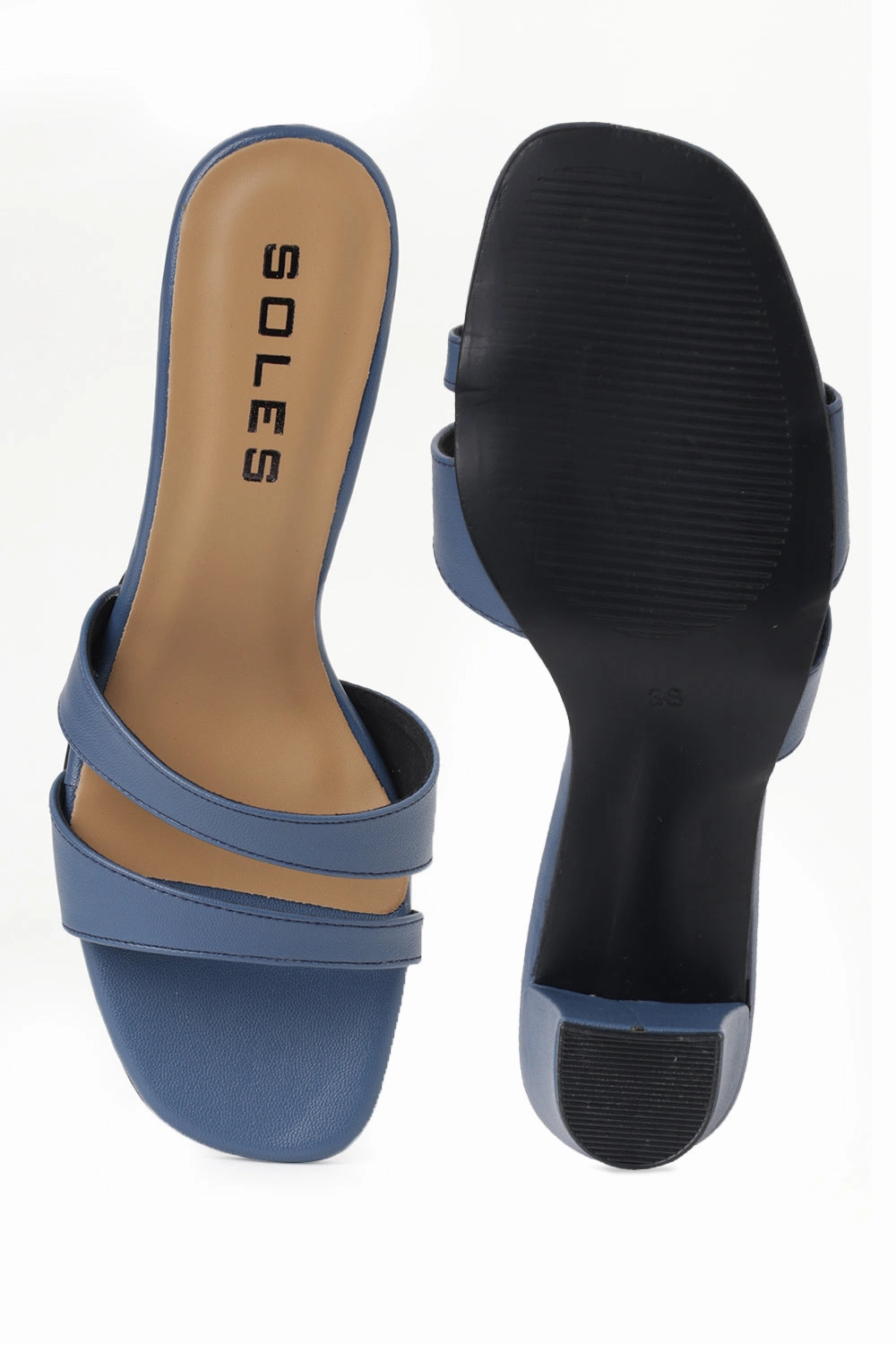 SOLES Asymmetrical Strap Block Heels No Slip Insoles For High Heels