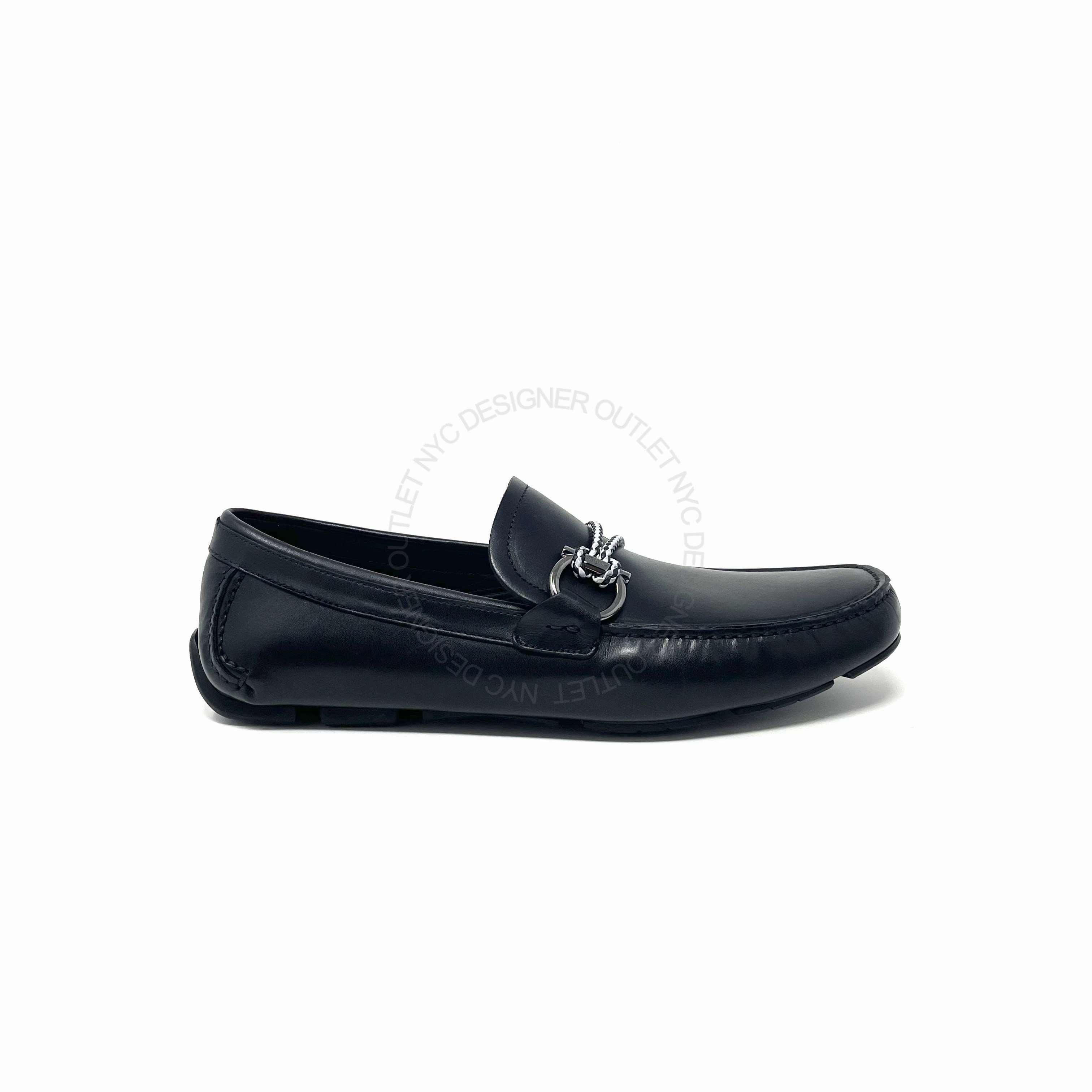 Loafers Black And Gold Ferragamo Front Drivers