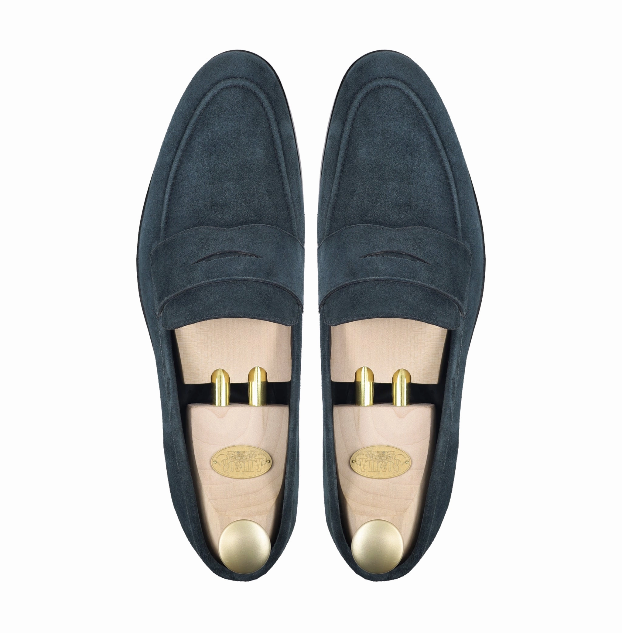 Singerei - Men's Navy Blue Kid Suede Loafer Loafers Penny