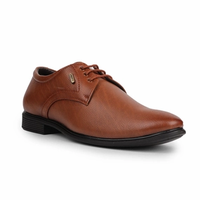 Lace-up Buckle Derby Shoe Fortune Tan Formal Lacing Derby Shoes For Men HOL-130E By Liberty