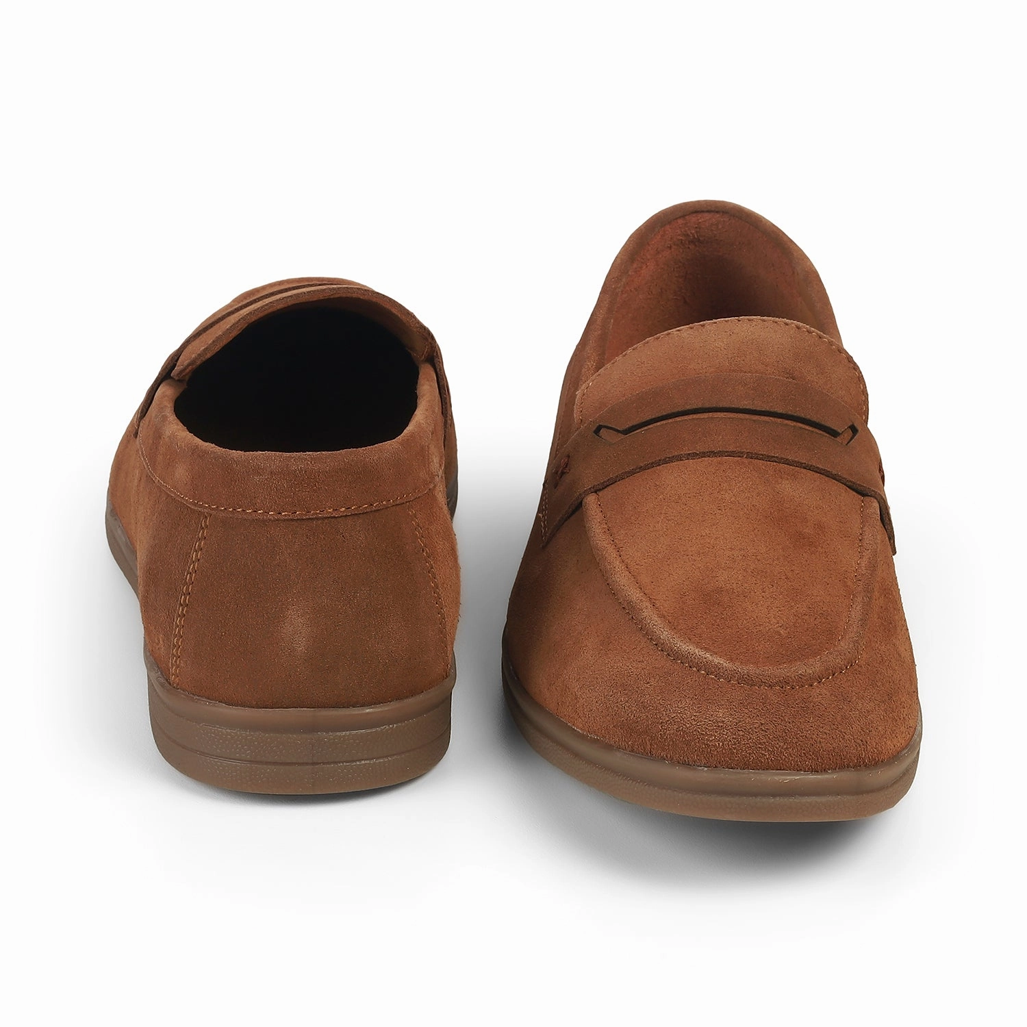 Tresmode Veni Tan Men's Suede Leather Loafers Loafers With Heels