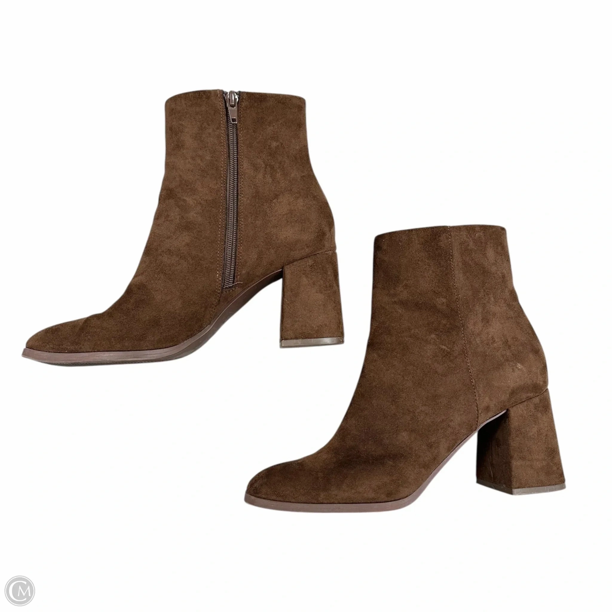 Winter Chelsea Boots Boots Ankle Heels By Madden Girl In Brown, Size: 9