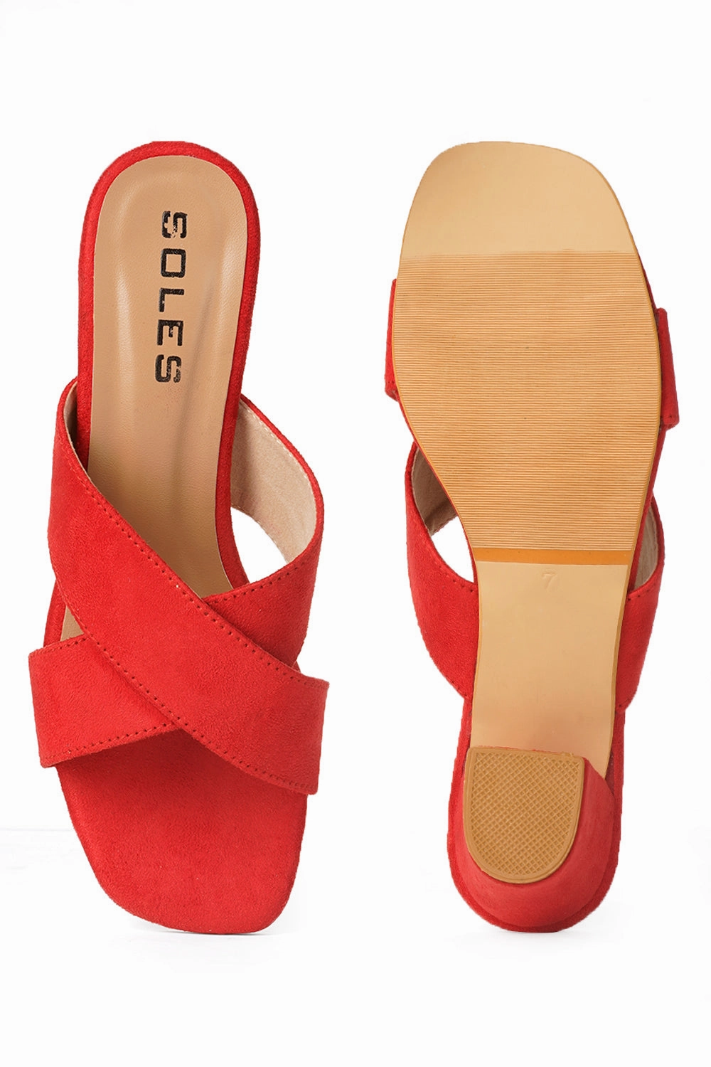 Aldo High Heel Mules SOLES Cross Strap Block Heels