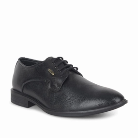 Calfskin Derby Shoes Fortune by Liberty Men LOM-605 Black Formal Lacing Derby Shoes