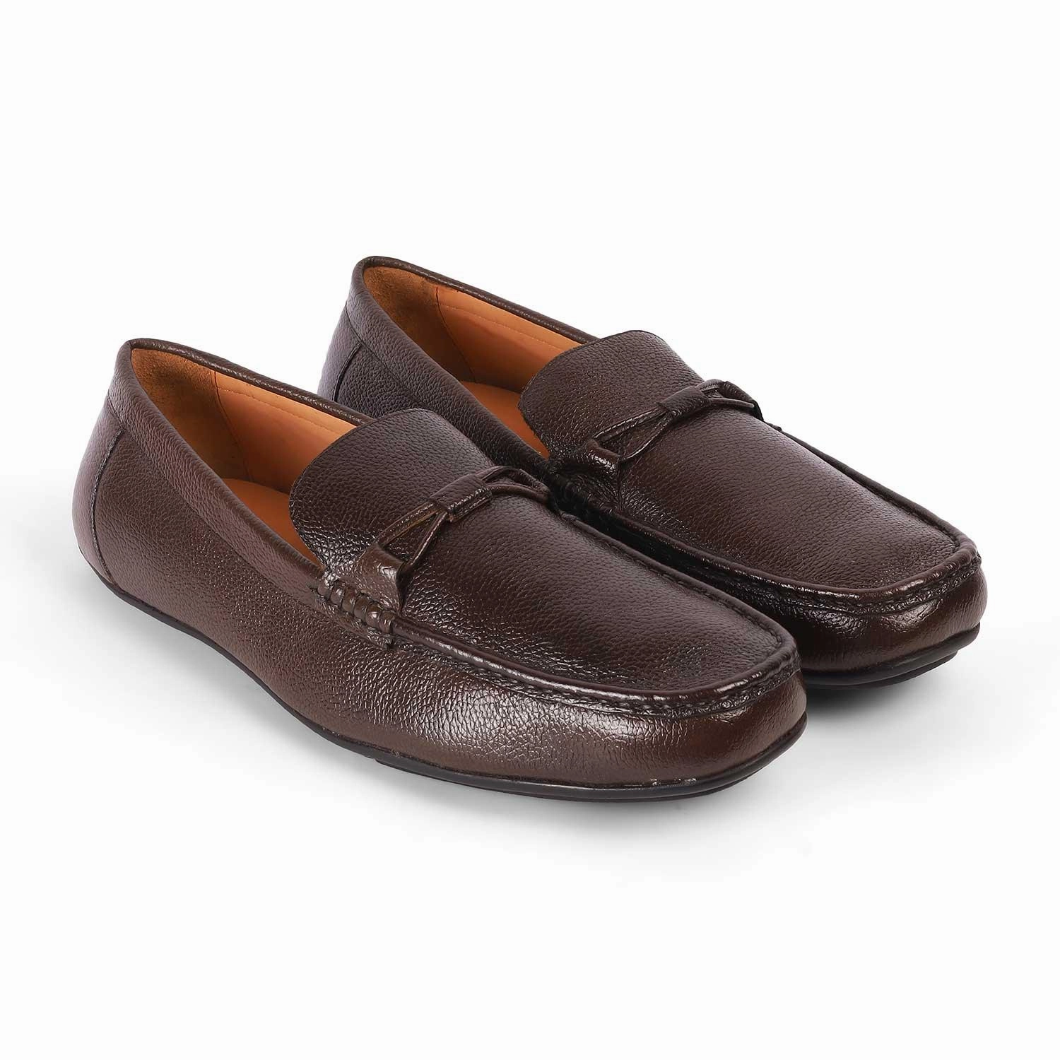 Tresmode Event Brown Men's Leather Driving Loafers Loafers Size 13