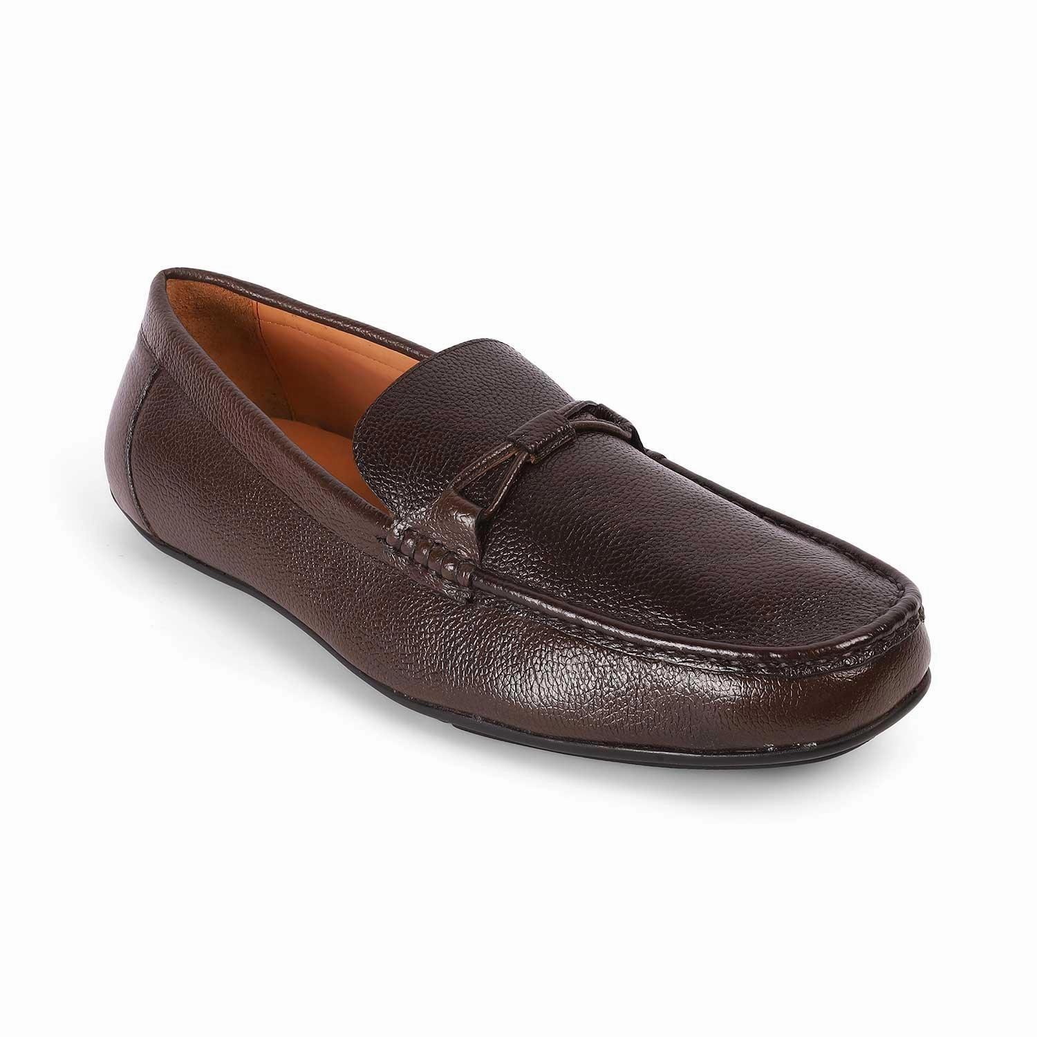 Tresmode Event Brown Men's Leather Driving Loafers Twinset Loafers