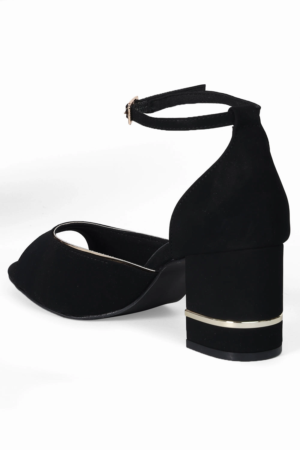 SOLES Metallic Piping Counter Back Block Heel Sandals Suede Knee High Boots Low Heel