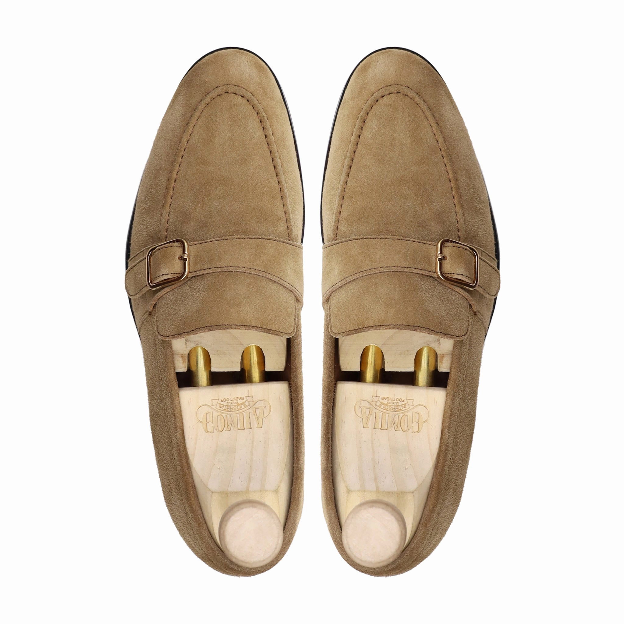 Khajal - Men's Camel Kid Suede Loafer Drivers And Loafers