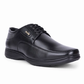 Fortune Black Formal Lacing Derby Shoes For Men HOL-131E By Liberty Lace Up Chunky Shoes