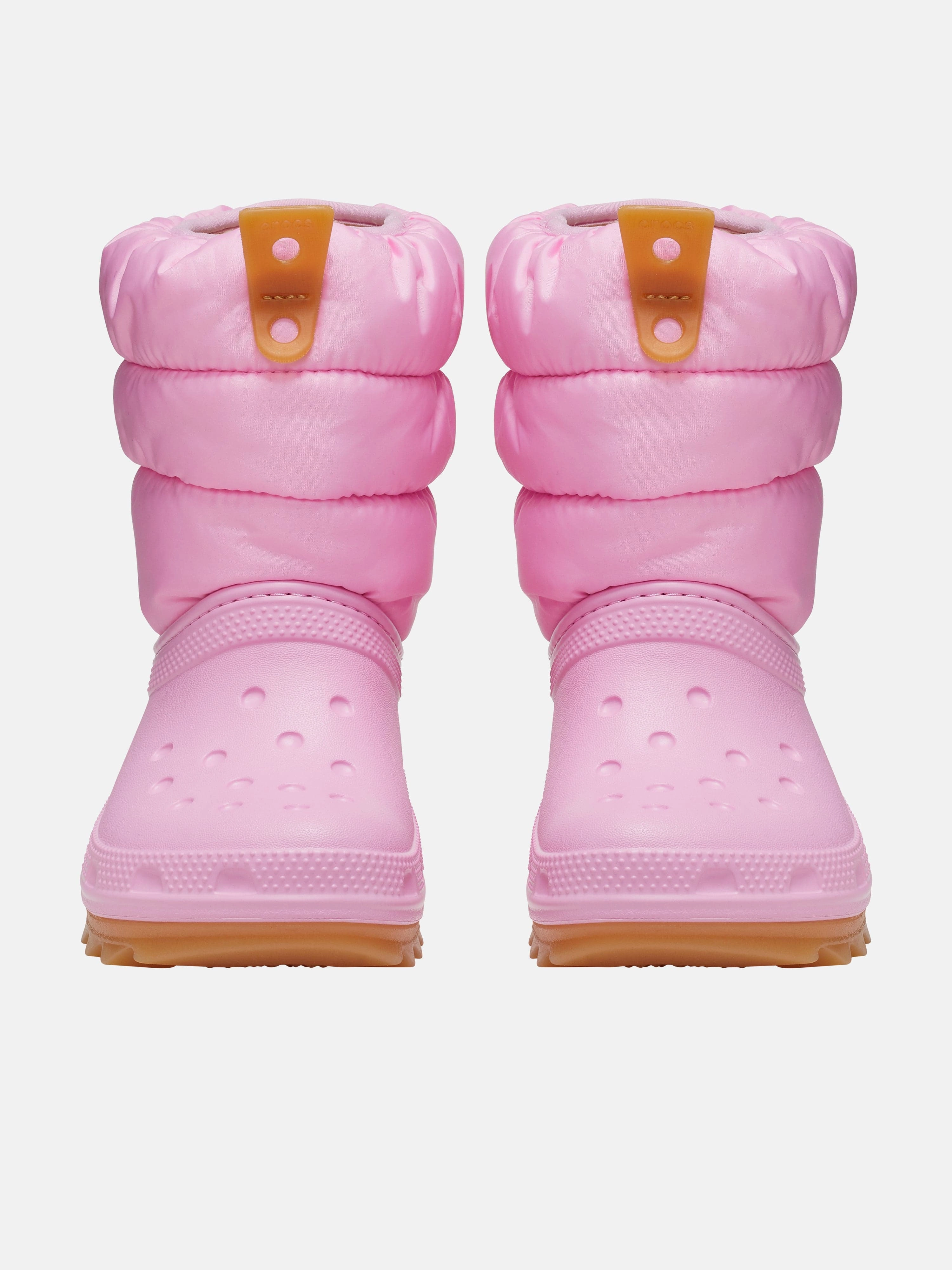 Crocs Girls Classic Neo Puff Boots in Pink Bike Riding Boots