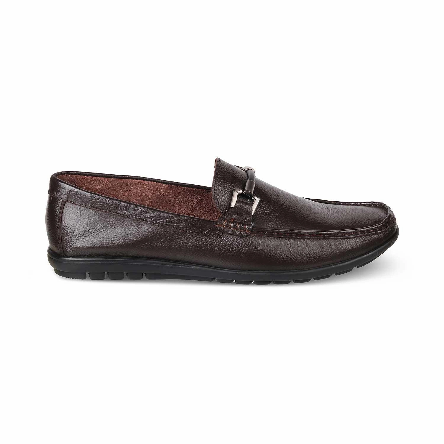 The Uffizi Brown Men's Leather Loafers Tresmode Skechers Memory Foam Loafers