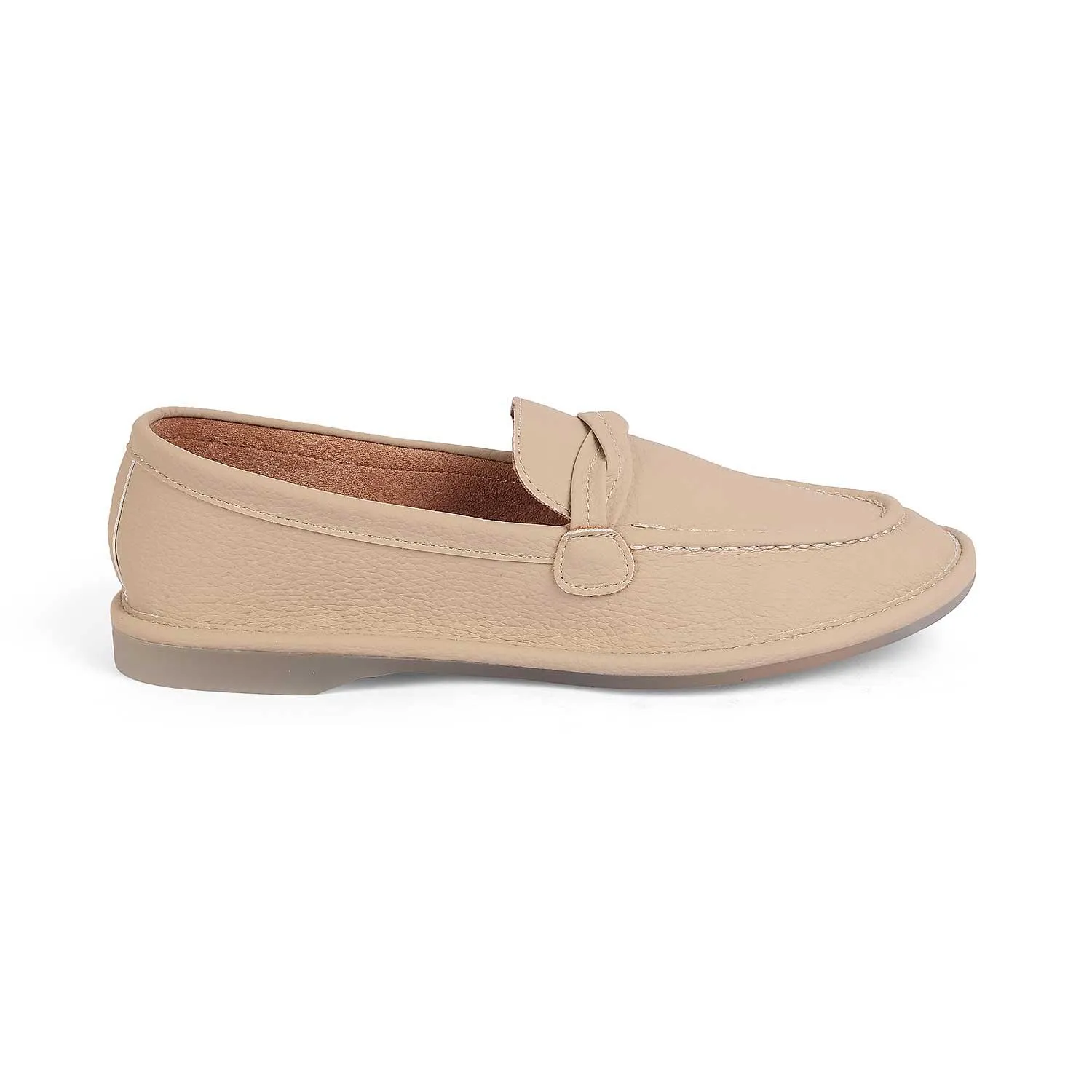 Tresmode Yorko Beige Women's Casual Loafers Tabby Loafers