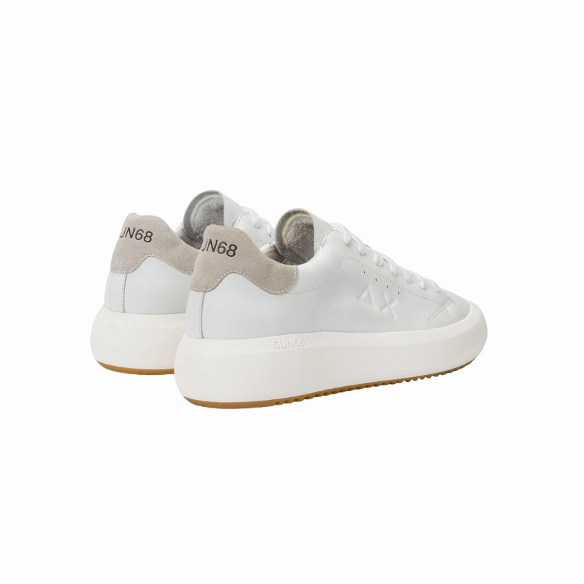 Wearing Sneakers Without Socks Sun68 scarpa sneakers in pelle da uomo Big Boy Z44144 01 bianco