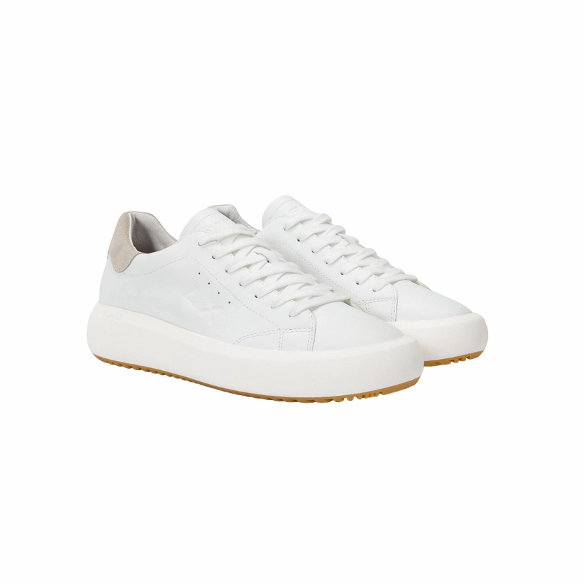 Sun68 scarpa sneakers in pelle da uomo Big Boy Z44144 01 bianco Air Raid Sneakers