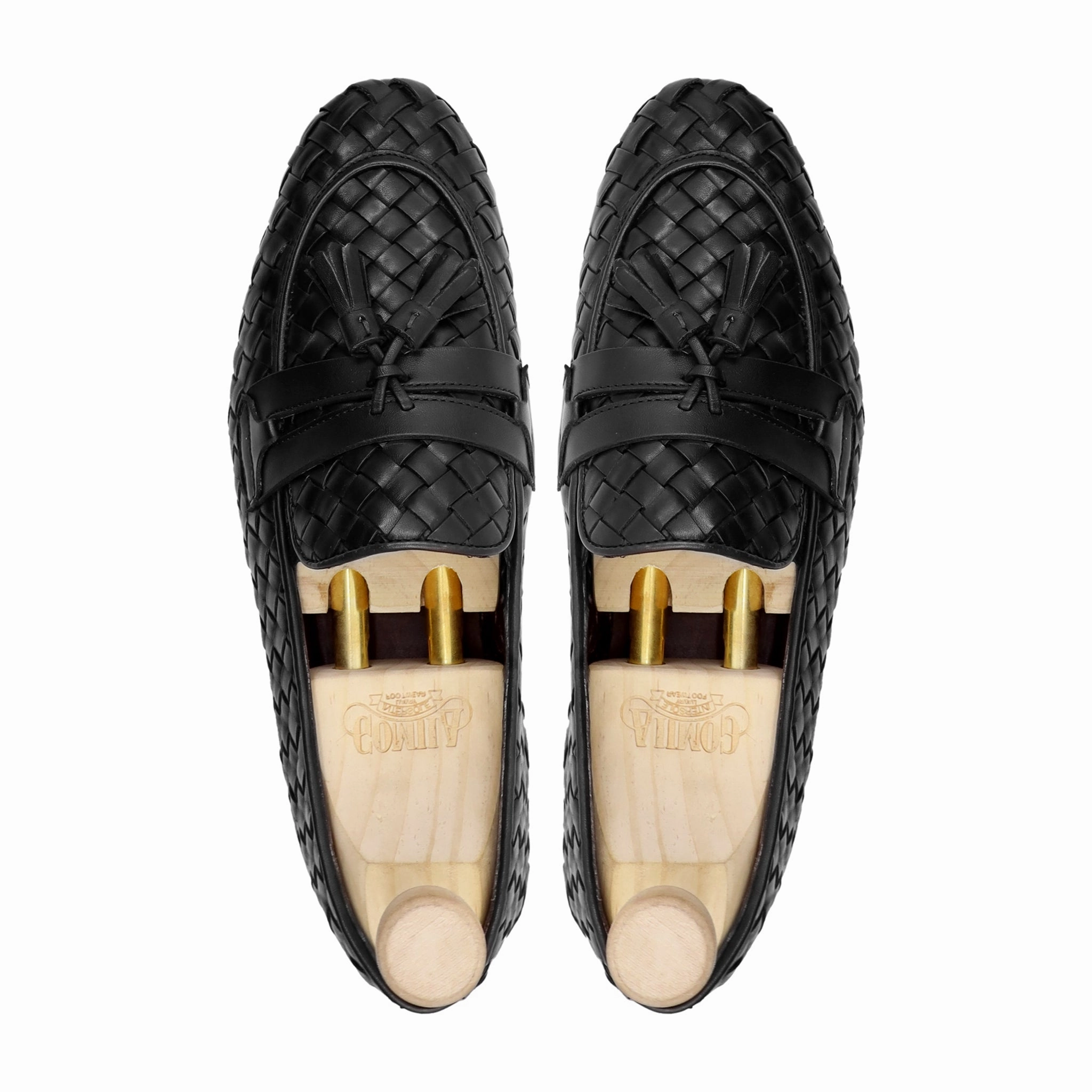 Bragano Loafers Delicacy - Men's Black Hand Woven Calf Leather Loafer