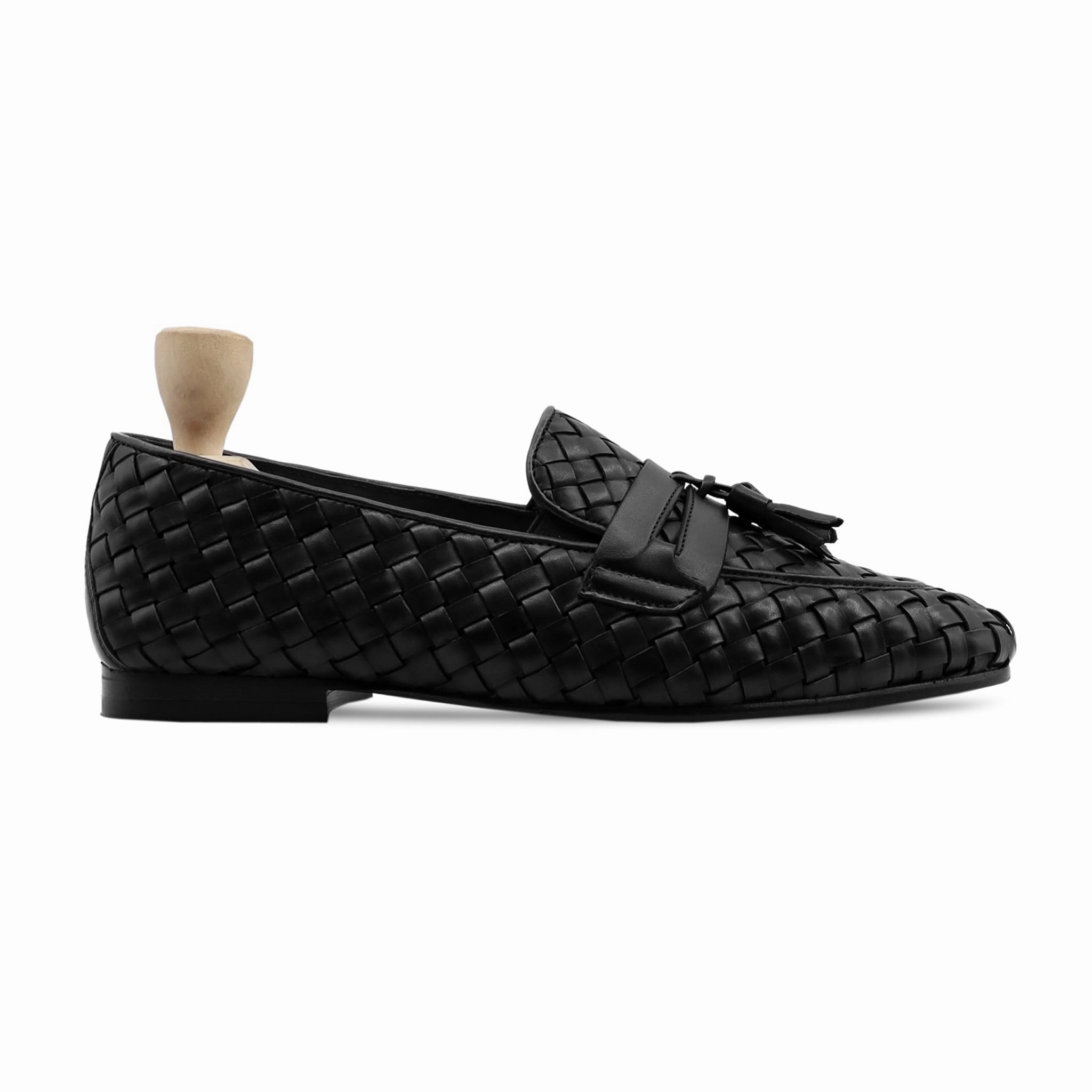 Bandolino Loafers Delicacy - Men's Black Hand Woven Calf Leather Loafer
