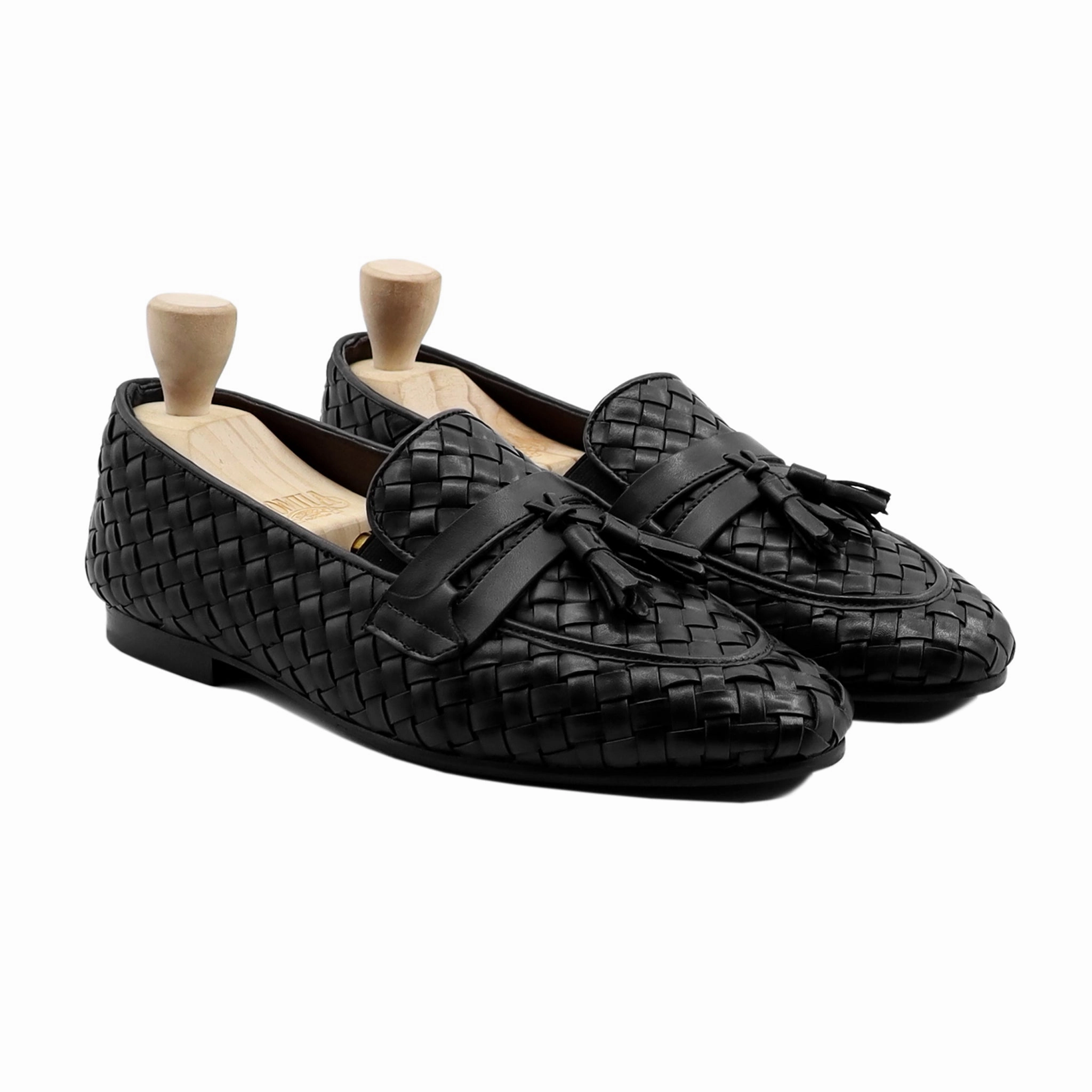Delicacy - Men's Black Hand Woven Calf Leather Loafer Christyn Penny Loafers