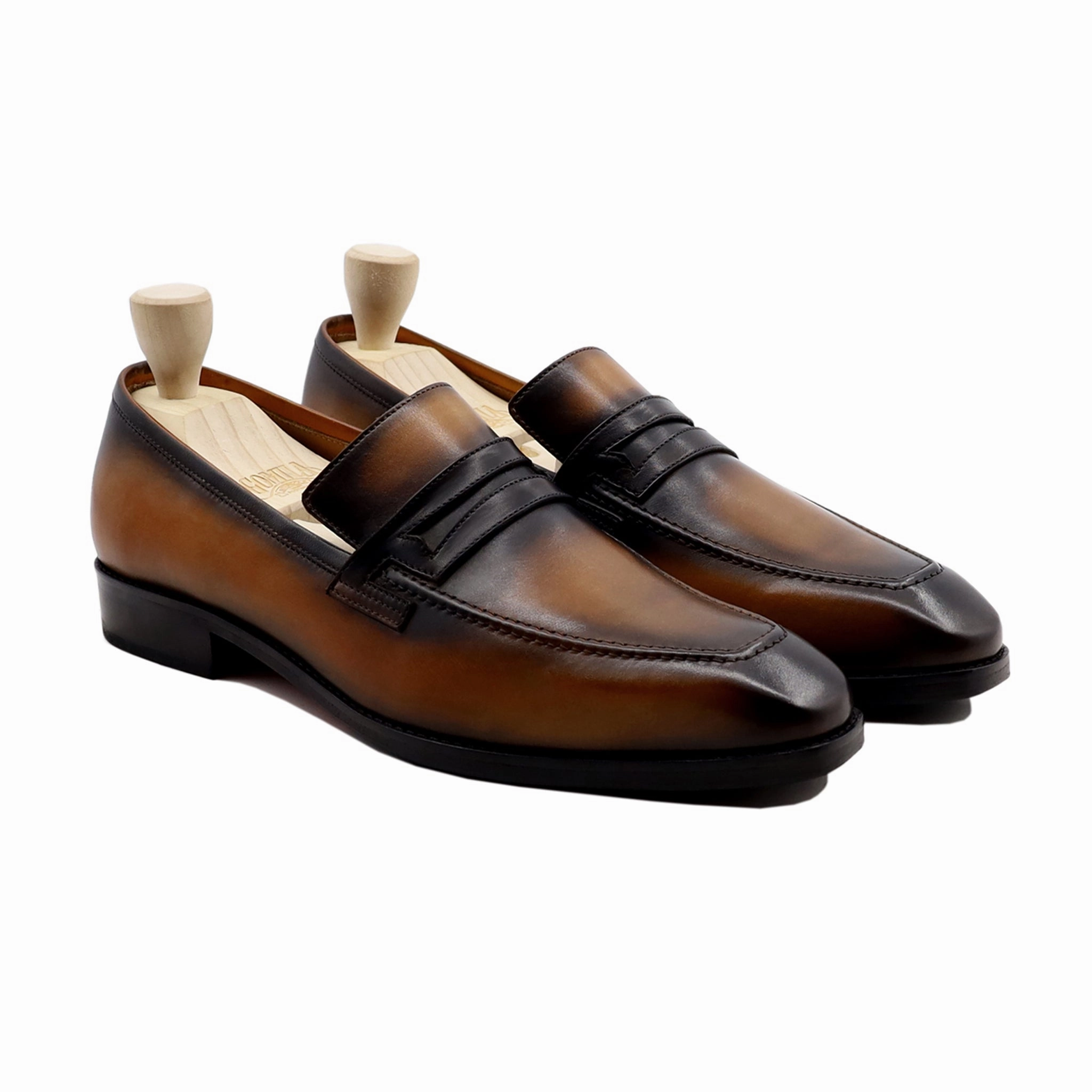 Venetian Loafers Tuxedo Huerta - Men's Burnish Tan Calf Leather Loafer