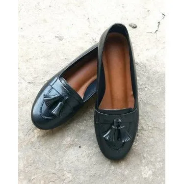 Tasseled (Black) Tan Dress Loafers