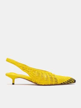 High Heels With Flowers On Them The Low Cubisto Banane (241FO138-4357-YELLOW)