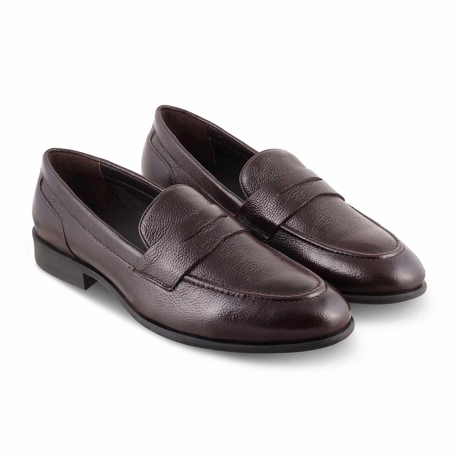 Loafers Croc The Paris Brown Men's Leather Penny Loafers Tresmode